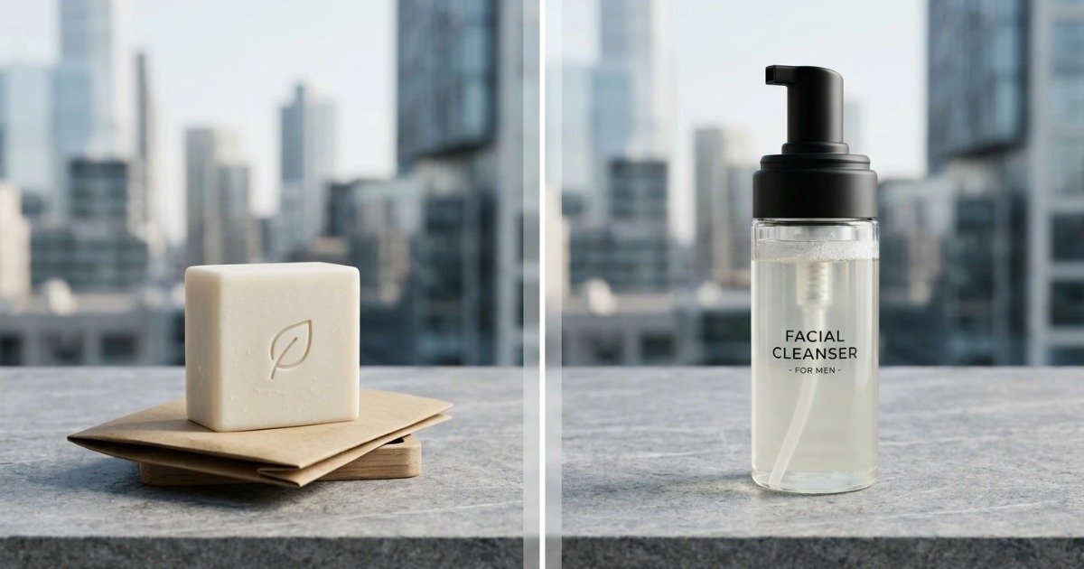 Facial Soap Bars vs. Liquid Cleansers
