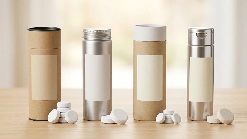Eco-friendly cleaning tablet packaging lineup